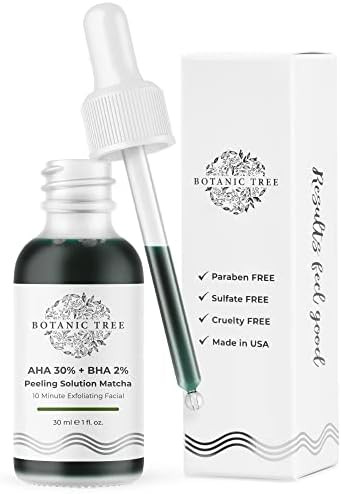 Botanic Tree Matcha Peeling Solution Chemical Peels for Face - Dark Spots - AHA 30% + BHA 2% - 10 Mi | Amazon (US)