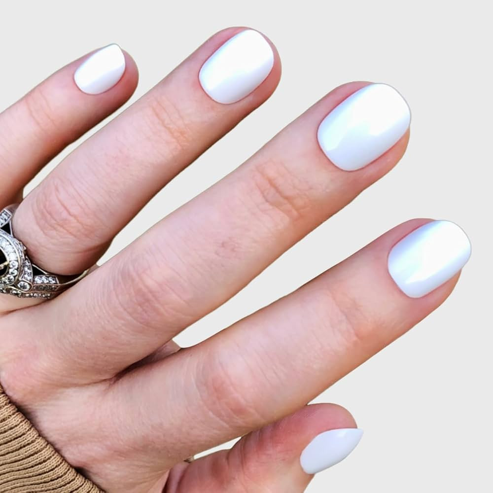 Olive & June Instant Mani Press On Nails (Glue) | Crisp White | Extra Extra Short, Round | 42 Fak... | Amazon (US)