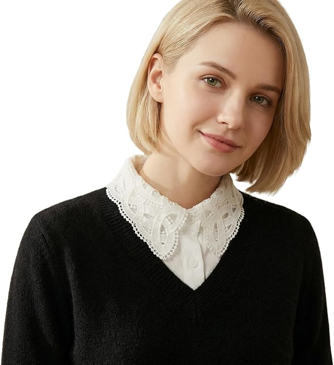 Fake Collar Detachable Dickey Collar Blouse Half Shirts Peter Pan Collar for Women & Girls | Amazon (US)