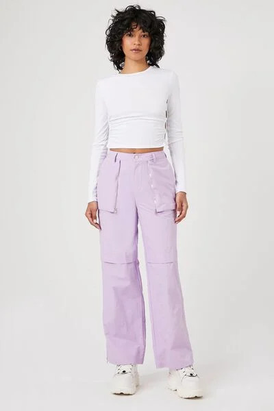 High-Rise Zip-Up Cargo Pants | Forever 21 (US)