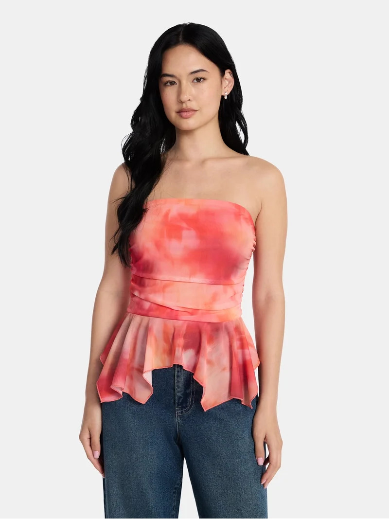 Madden NYC Women\u2019s Peplum Tube Top, Sizes XXS-XXL - Walmart.com | Walmart (US)