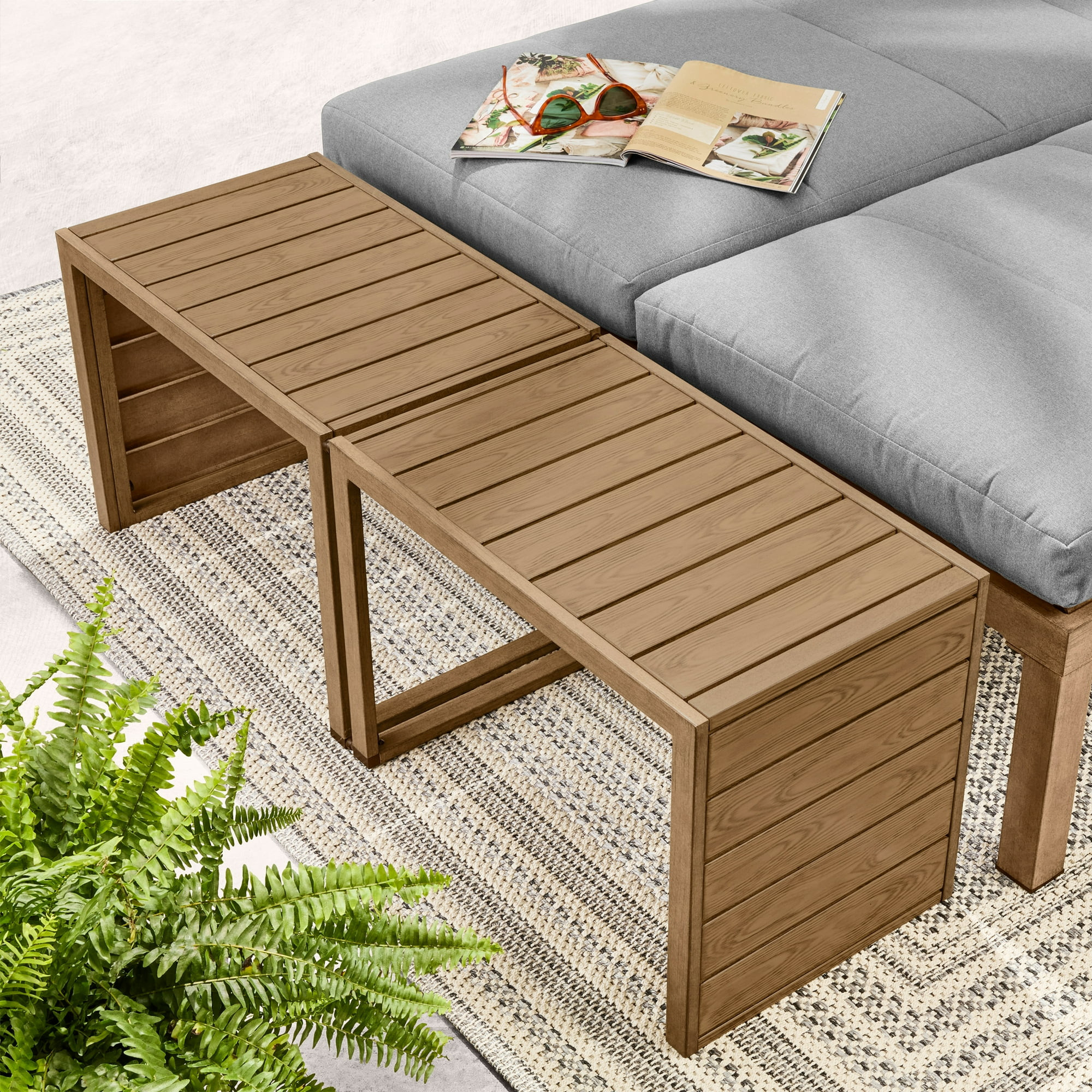 Better Homes & Gardens Marlow Set of 2  Side Tables with Hand-Painted Faux Wood Finish | Walmart (US)