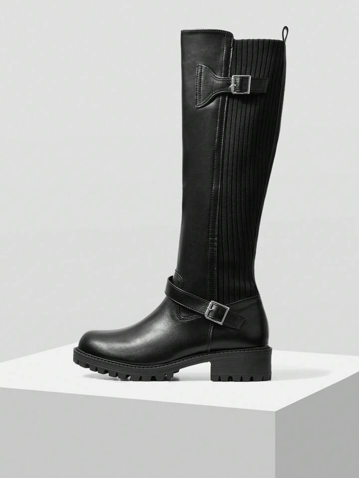 MOTF PREMIUM WOMEN'S FASHION PERSONALITY VERSATILE MID-CALF KNIGHT BOOTS, SUITABLE FOR HALLOWEEN | SHEIN