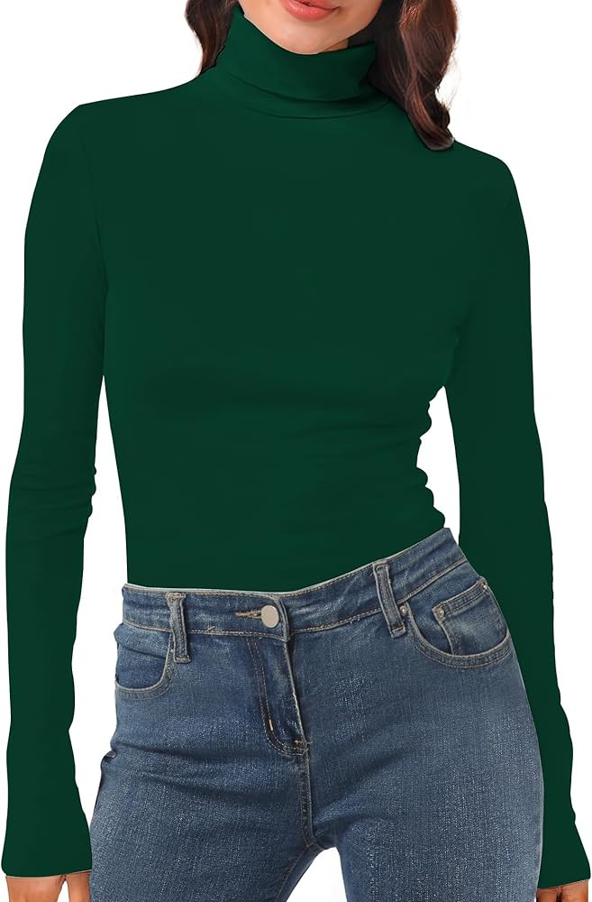 Womens Long Sleeve Turtleneck T-Shirts Mock Neck Underwear Fall Winter Fashion Base Layer Casual ... | Amazon (US)