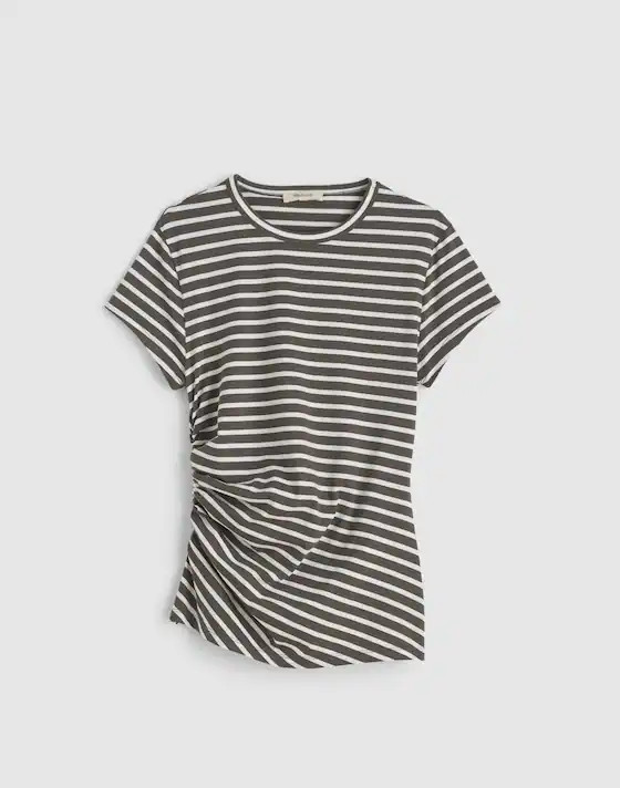 Asymmetric Ruched Tee in Allday Jersey | Madewell