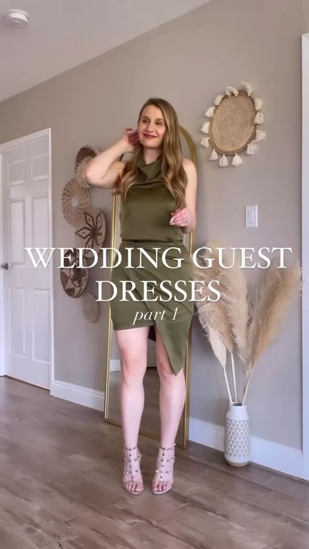 Day 1 of my 30 day dress series! Kicking it off with sprint wedding guest dresses! 

Wearing a M in the olive green. S in the royal blue. M in the lavender. M in the emerald green. 

#LTKunder100 #LTKsalealert #LTKwedding