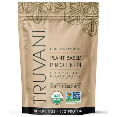 Truvani Vegan Pea Protein Powder | Chocolate Peanut Butter | 20g Organic Plant Based Protein | 10 Servings | Keto | Gluten & Dairy Free | Low Carb | No Added Sugar | Walmart (US)