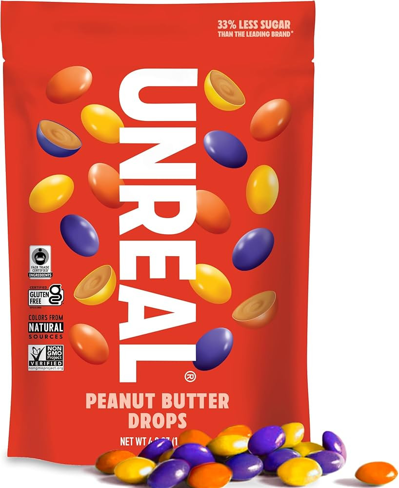 Unreal Peanut Butter Drops, 4 OZ | Amazon (US)