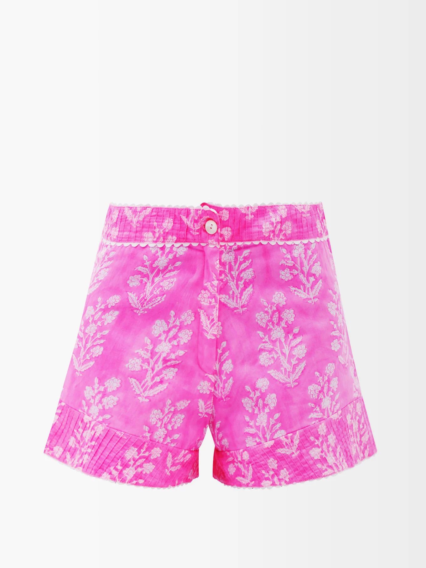 High-rise floral-print cotton-voile shorts | Juliet Dunn | Matches (US)