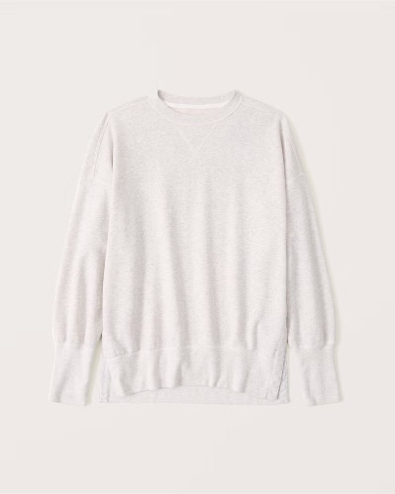 Women's Split-Hem Tunic Crew Sweatshirt | Women's Tops | Abercrombie.com | Abercrombie & Fitch (US)