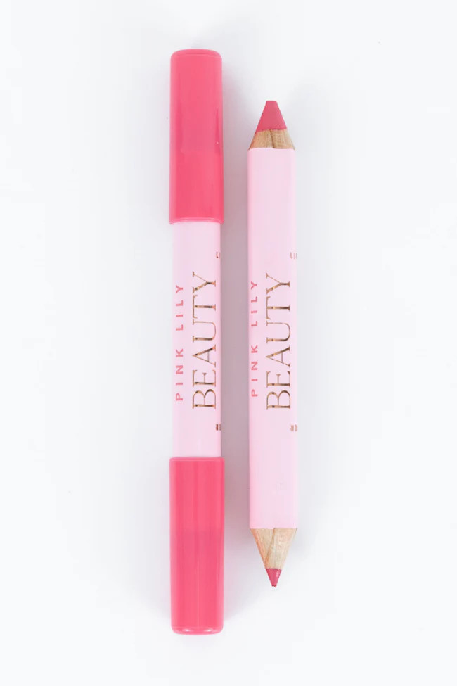 Pink Lily Beauty Double Bloom Dual Lipstick & Lip Liner - Cotton Candy | Pink Lily