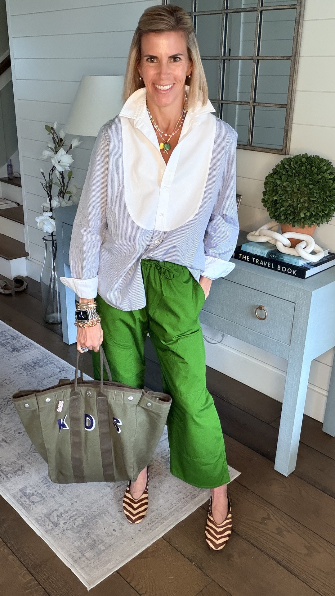 Try this for a casual work outfit!  Have been waiting on these pants and they finally arrived!  Size way down they run big!  These are XXS and still very large. Sharing a couple versions of this shirt at different price points!

#LTKootd #LTKOver40 #LTKWorkwear