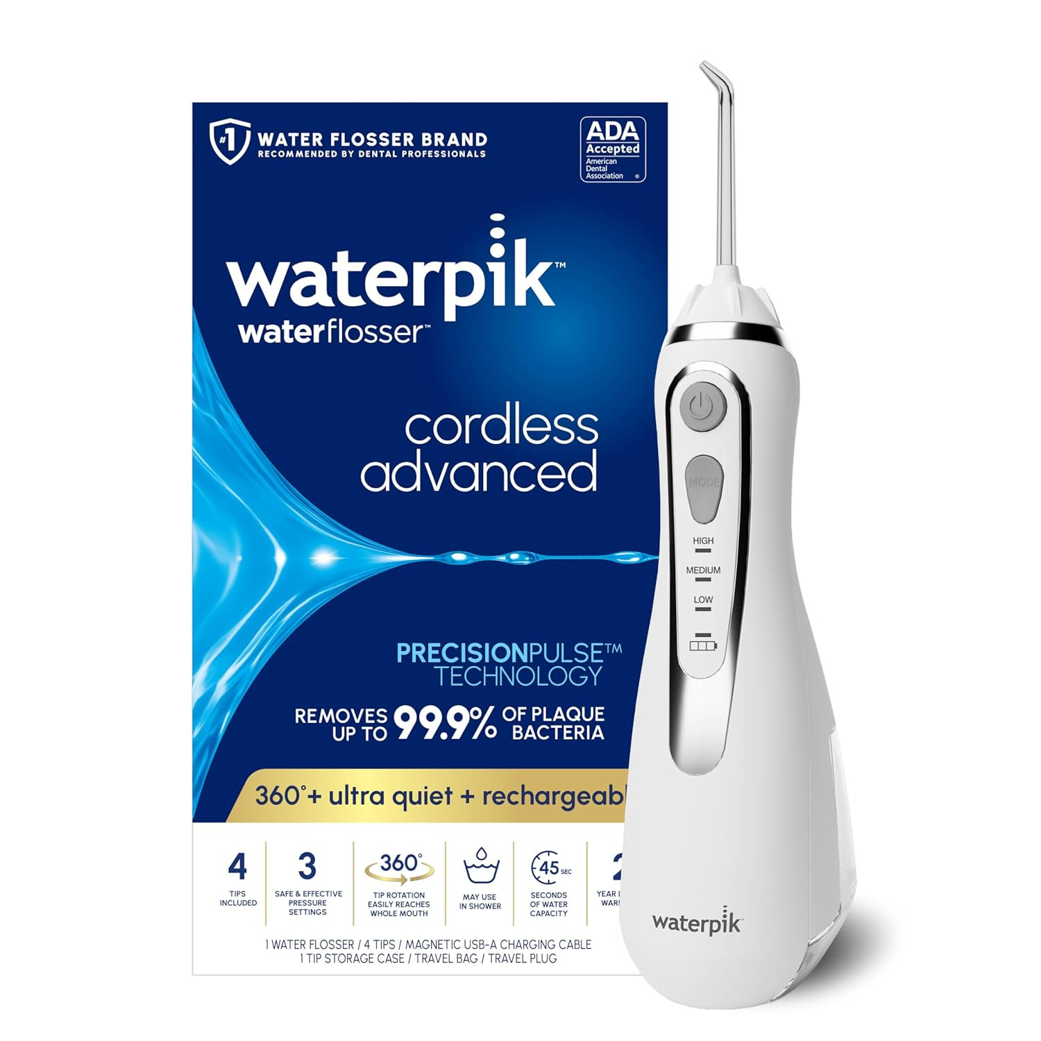 Waterpik Cordless Advanced 2.0 Water Flosser For Teeth, Gums, Braces, Dental Care With Travel Bag... | Amazon (US)