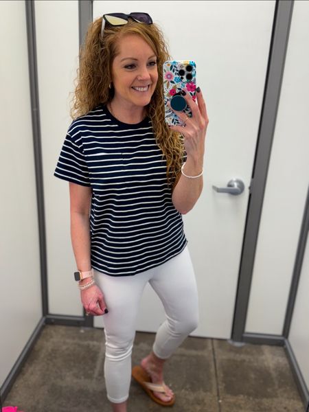 $7.98 Walmart Time and Tru Women's Short Sleeve Boyfriend T-Shirt / spring outfit / summer outfit / date night / travel outfit / comfy tee / affordable fashion / workwear / work outfit / work top 

#LTKover40 #LTKworkwear #LTKfindsunder50