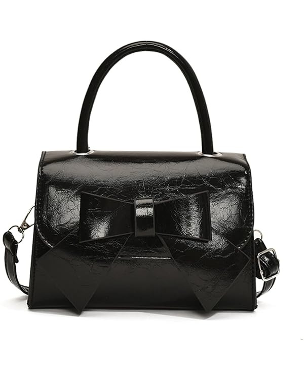 Mini Top Handle PU Flap Bag for Women - Elegant Bow Decor, Lightweight & Stylish Handbag | Amazon (US)
