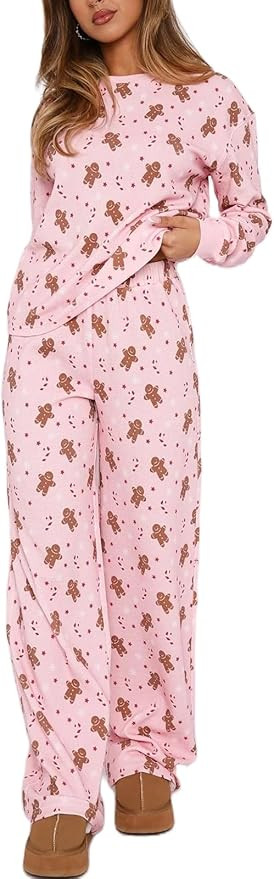 Women Cute Bow Valentine Pajamas Bowtie Long Sleeve Tops Matching Pants Lounge Set Holiday Pj Sle... | Amazon (US)