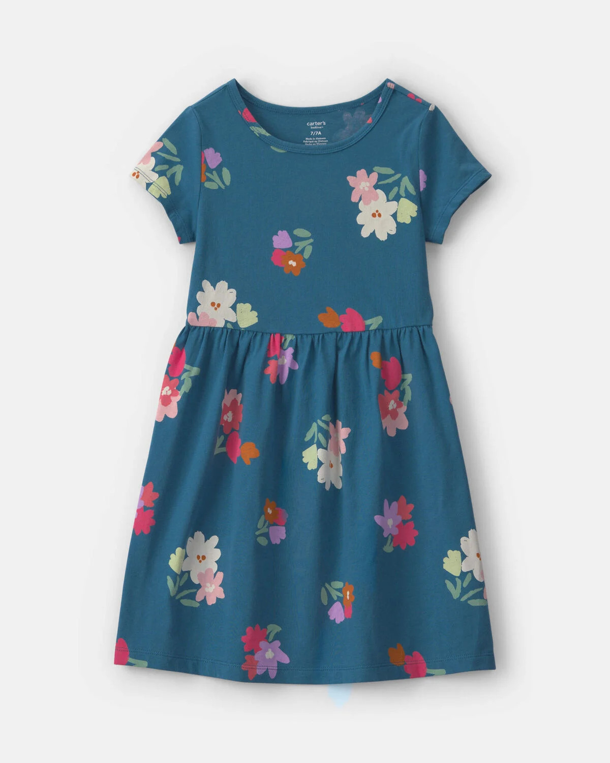 Girls Floral Short-Sleeve Dress - Navy Blue | Carter's Inc