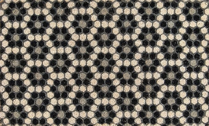 Novogratz Aloha Collection Black Hex Tile Doormat, 1'6" x 2'6", Black | Amazon (US)