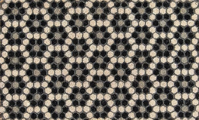 Novogratz Aloha Collection Black Hex Tile Doormat, 1'6" x 2'6", Black | Amazon (US)