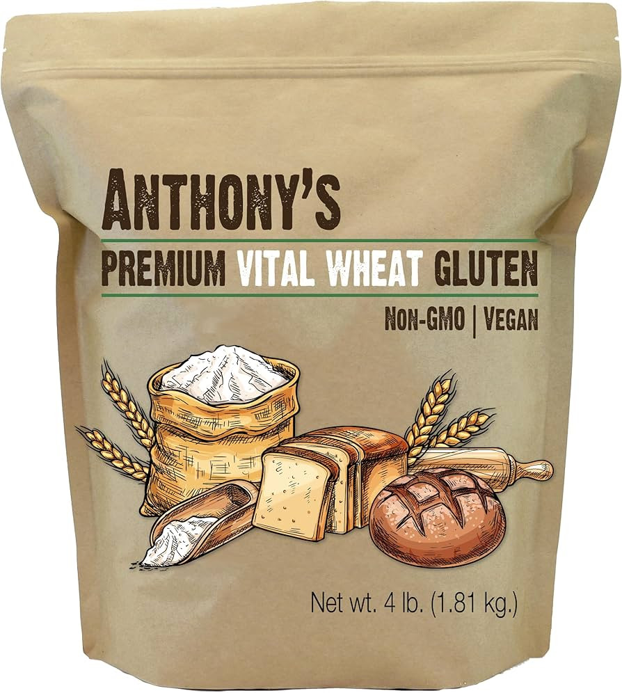 Anthony's Vital Wheat Gluten, 4 lb, Vegan, Non GMO, Keto Friendly, Low Carb | Amazon (US)