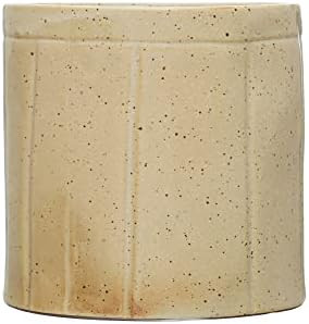 Creative Co-Op Decorative Stoneware Crock with Line Detail, Beige | Amazon (US)