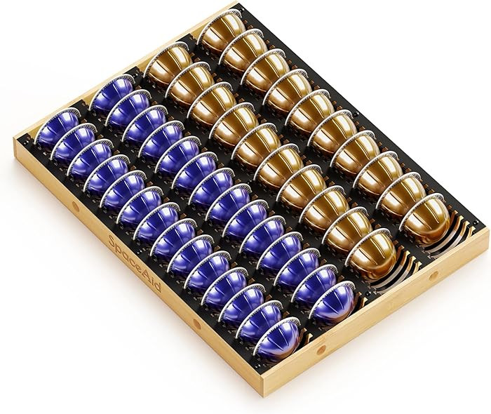 SpaceAid Coffee Pod Holder Drawer Organizer for Nespresso Vertuo Capsule, Bamboo Holder Tray Stor... | Amazon (US)