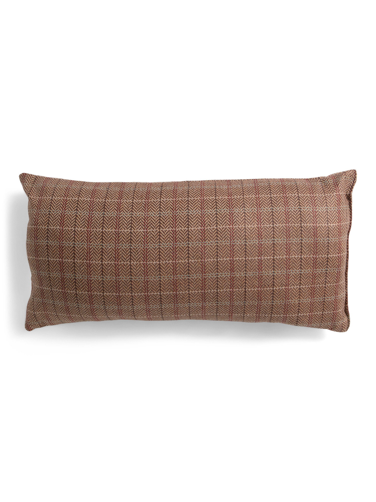 14x27 Wool Blend Elmont Plaid Oversized Luxury Lumbar Pillow | TJ Maxx