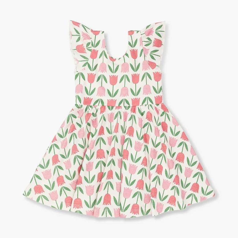 M+A by Monica + Andy Organic Cotton Toddler Girl Short Sleeve Dress, Sizes 12M-5T | Walmart (US)