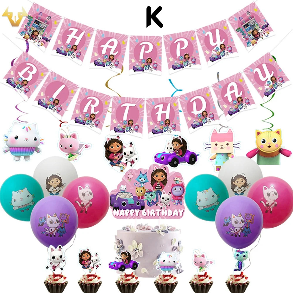 Gabby's Dollhouse Party Supply for Girls Cartoon Printed Birthday Party Decor - Walmart.com | Walmart (US)