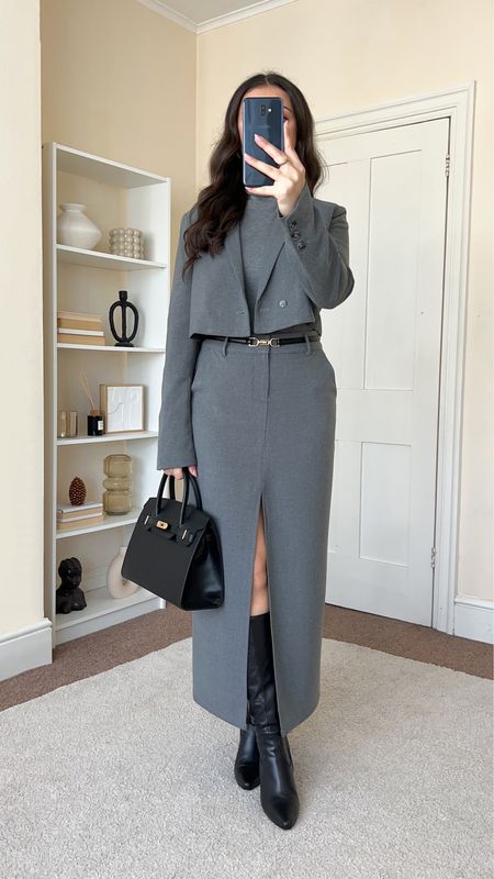 Classy & chic early Spring outfit.
Grey top is from Mango, out of stock so I’ve linked similar. Blazer is from Pretty Lavish, wearing size UK8. Skirt is from Pretty Lavish, wearing size UK10. Boots are from Duo Boots. Handbag is from Totes Luxe UK, and cannot be linked on LTK, I’ve linked similar .

#LTKstyletip #LTKfindsunder100 #LTKeurope