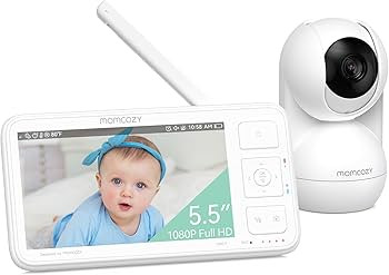 Momcozy Video Baby Monitor, 5.5” 1080P Full HD Baby Monitor with Camera No WiFi, Infrared Night... | Amazon (US)