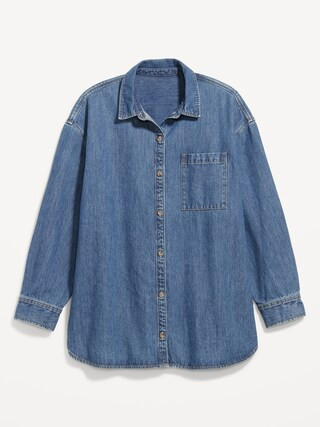 Boyfriend Button-Down Jean Tunic | Old Navy (US)