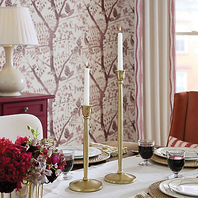 Olsen Candlestick Vintage Brass Finish & Cast Aluminum Design for Tapers | Ballard Designs, Inc.