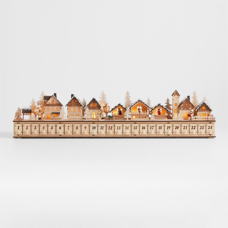 Wooden Christmas Market Holiday Advent Calendar + Reviews | Crate & Barrel | Crate & Barrel