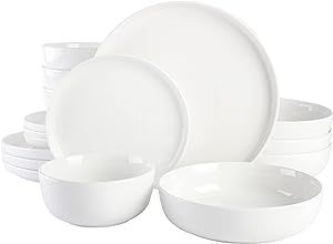 Gibson Home Oslo Porcelain Chip and Scratch Resistant Dinnerware Set, Service for 4 (16pcs), Whit... | Amazon (US)