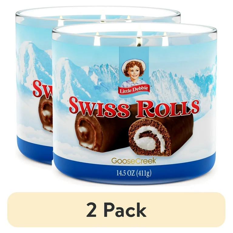 (2 pack) Goose Creek 3-Wick Little Debbie Swiss Rolls Scented Jar Candle, 14.5oz. | Walmart (US)