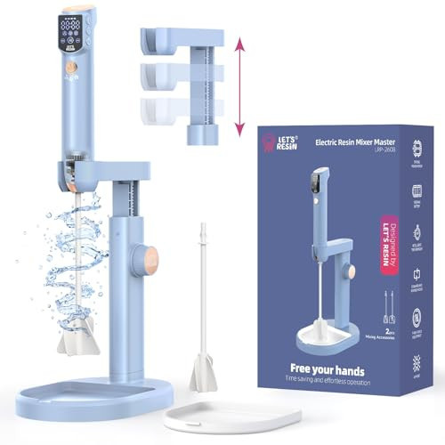 LET'S RESIN Upgraded Resin Mixer Master,3 Speeds Control Epoxy Mixer with AI Mode&HD Large Screen,Intelligent Resin Mixer Electric and Stand for Epoxy Resin,Molds,Soap Making(Included 2 Sizes Paddles) | Amazon (US)