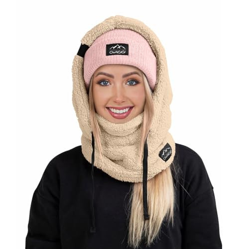 OWNGIGI Balaclava Winter Ski Mask for Men and Women Cold Weather Fleece Windproof Face Cover Warmer Scarf Sherpa Hood | Amazon (US)