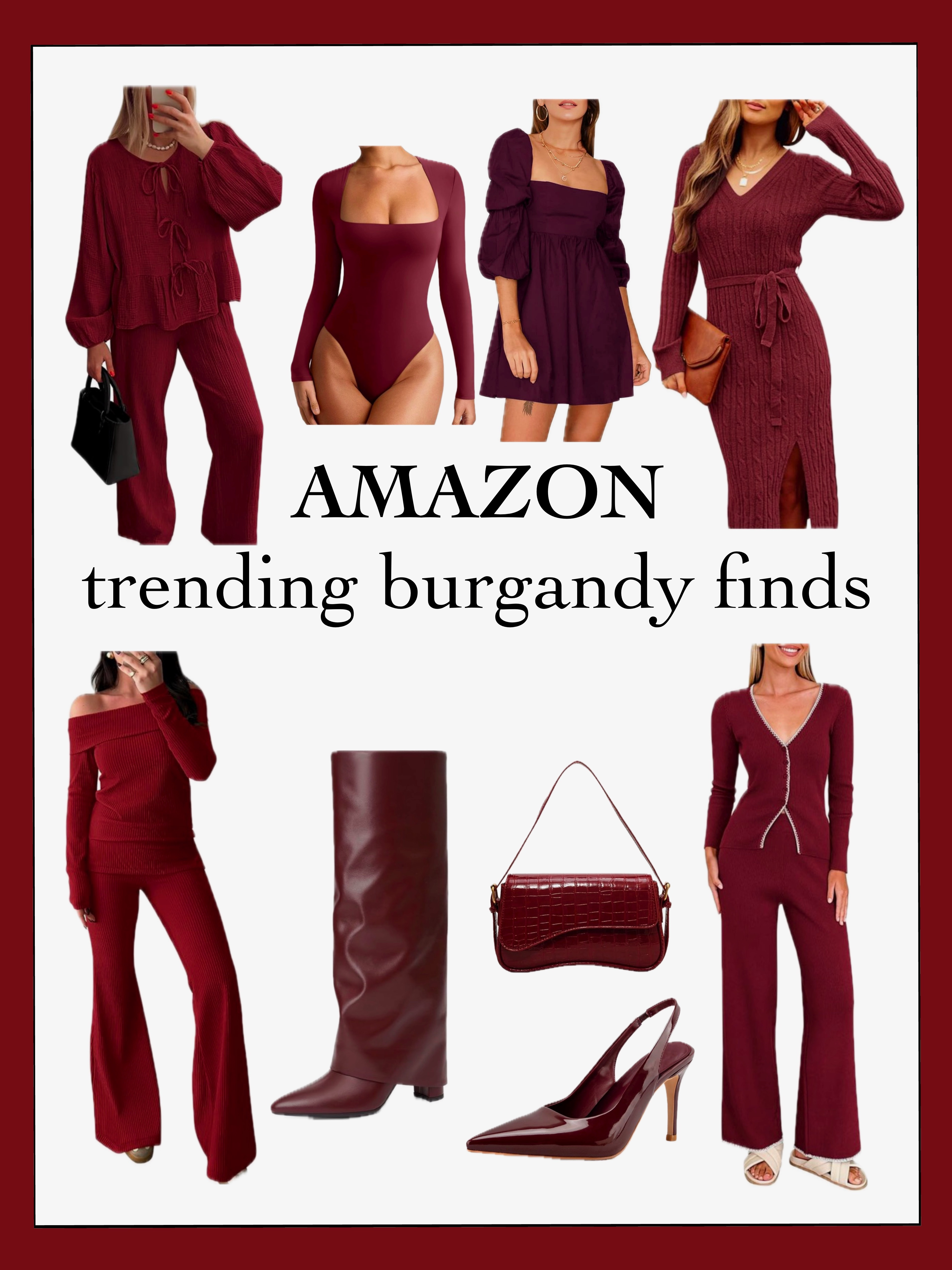Amazon
Burgundy outfits
Burgundy Accessories 
Trending 

#LTKFindsUnder100 #LTKSeasonal #LTKWorkwear