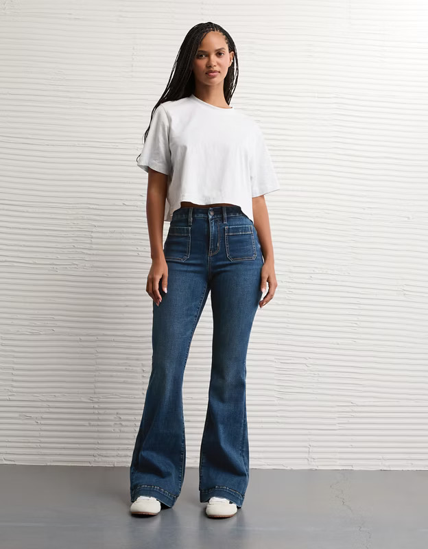 AE Next Level Curvy Super High-Waisted Flare Jean | American Eagle Outfitters (US & CA)