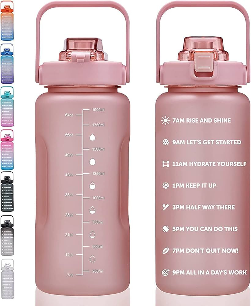 64oz,100oz,128oz Large Motivational Water Bottle with Time Marker, Leakproof & BPA Free Half Gall... | Amazon (US)