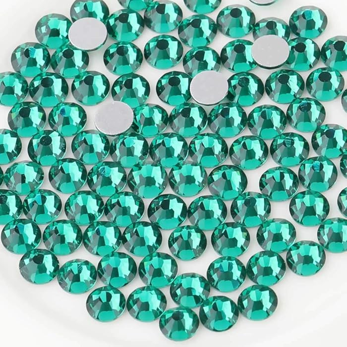 beadsland Flat Back Crystal Rhinestones Round Gems, Blue Zircon (6.4-6.6mm) SS30/288pcs | Amazon (US)