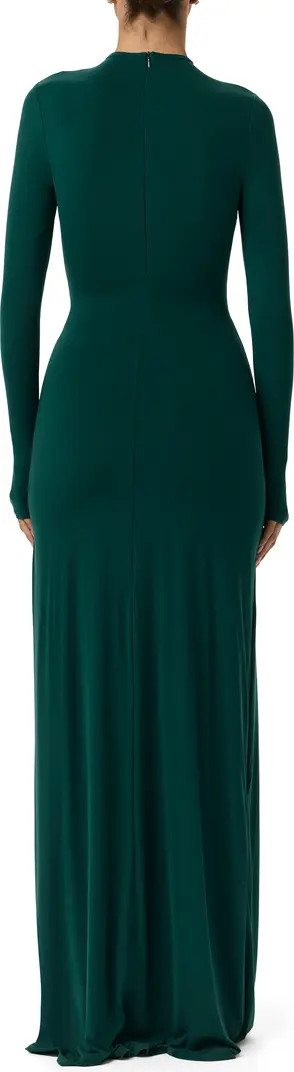 Draped Tie Turtleneck Long Sleeve Maxi Dress | Nordstrom