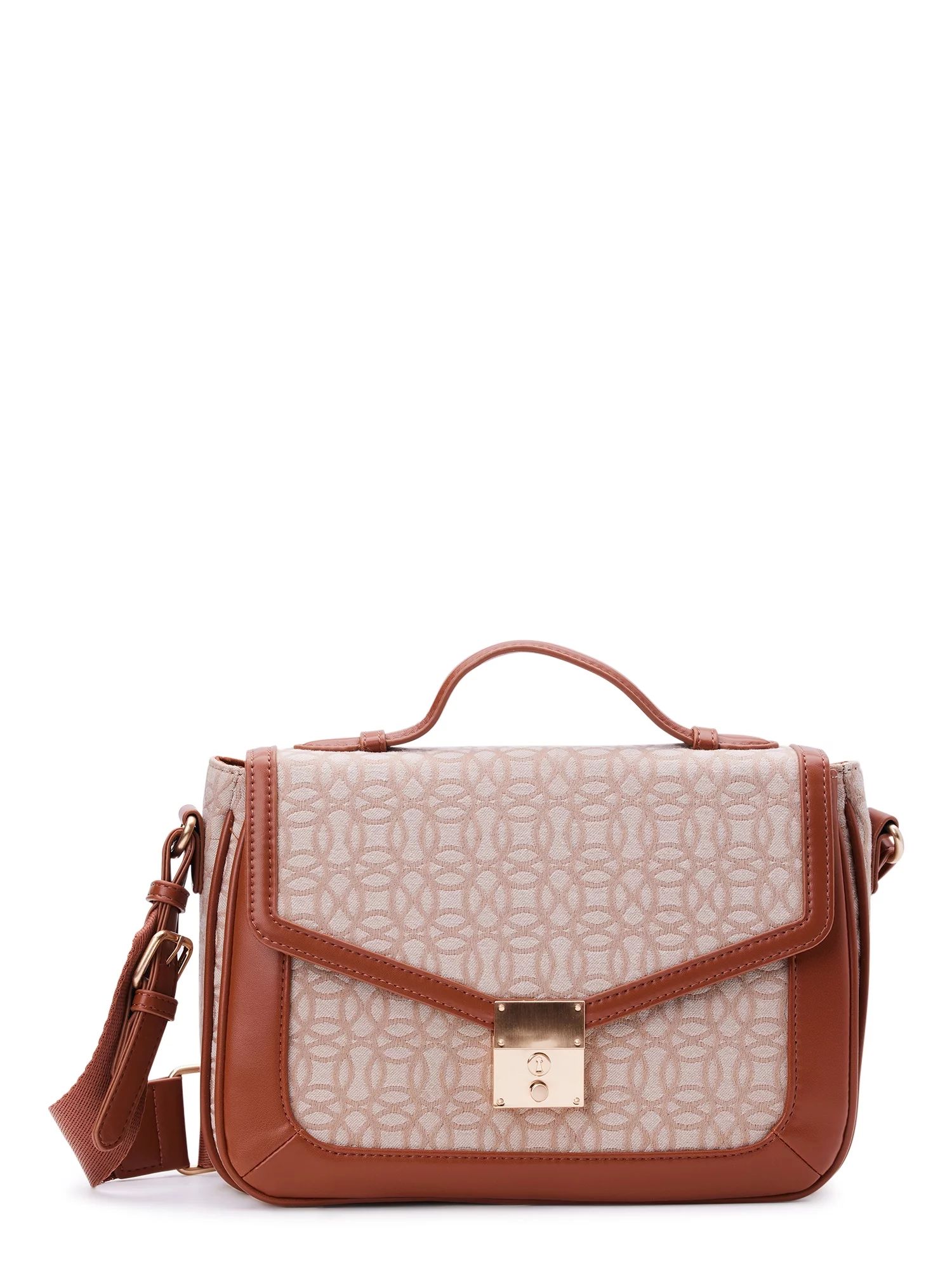 Time and Tru Women's Kate Flap Front Crossbody Handbag, Jacquard | Walmart (US)