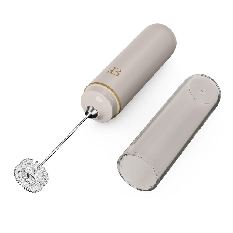 Beautiful Handheld Rechargeable Milk Frother, Porcini Taupe by Drew Barrymore | Walmart (US)
