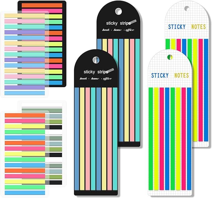 1840pcs Highlighter Tape, Colorful Highlighter Strips Book Markers Tape Self Adhesive Tabs Long &... | Amazon (US)