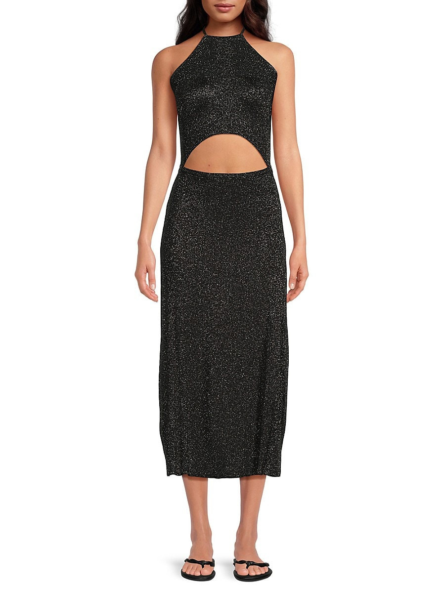 Solid & Striped Women's Avia Metallic Midi Sheath Coverup Dress - Black - Size XS | Saks Fifth Avenue OFF 5TH