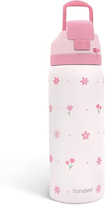 Floral Insulated Stainless Steel Water Bottle with Straw for Sports and Travel, 32oz, Gifts for W... | Amazon (US)