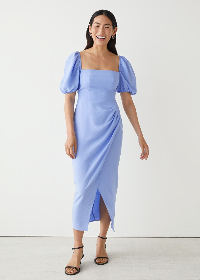 Fitted Puff Sleeve Midi Dress | & Other Stories (EU + UK)
