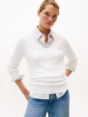 Viscose-Blend V-Neck Sweater | Tommy Hilfiger | Tommy Hilfiger (US)